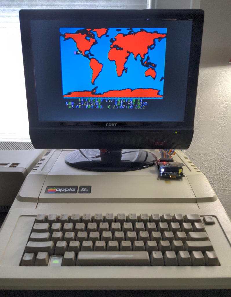 FujiNet on Apple IIe Tracking International Space Station