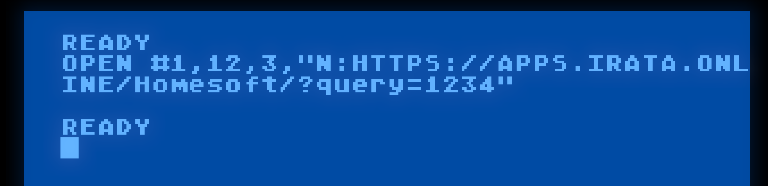Doing an HTTP GET with Atari Basic with mode 12.