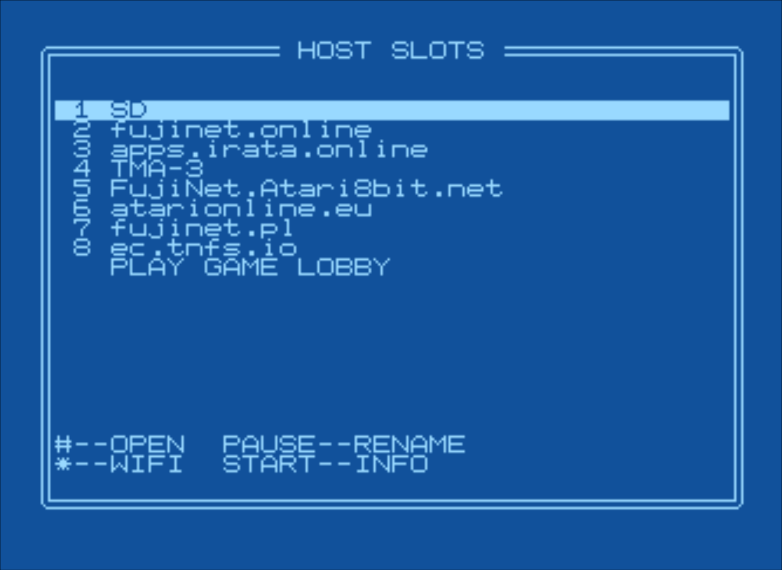 FujiNet Config on Atari 5200